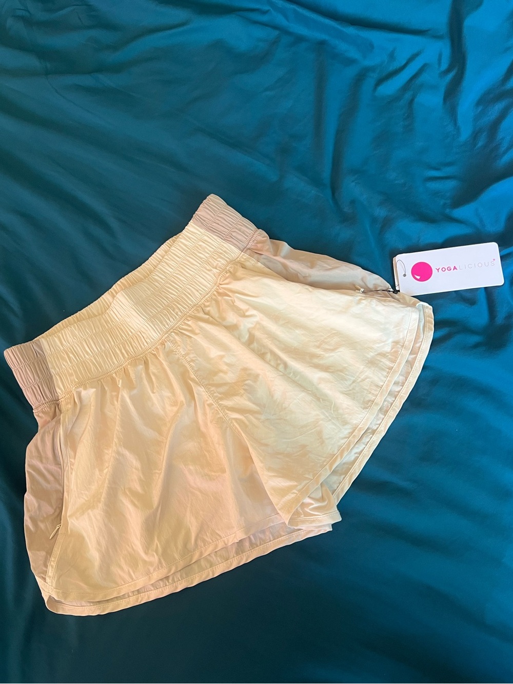 Yogalicious Women's Cream Athletic Shorts